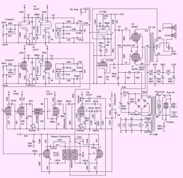 Ampeg G22 schematic circuit diagram